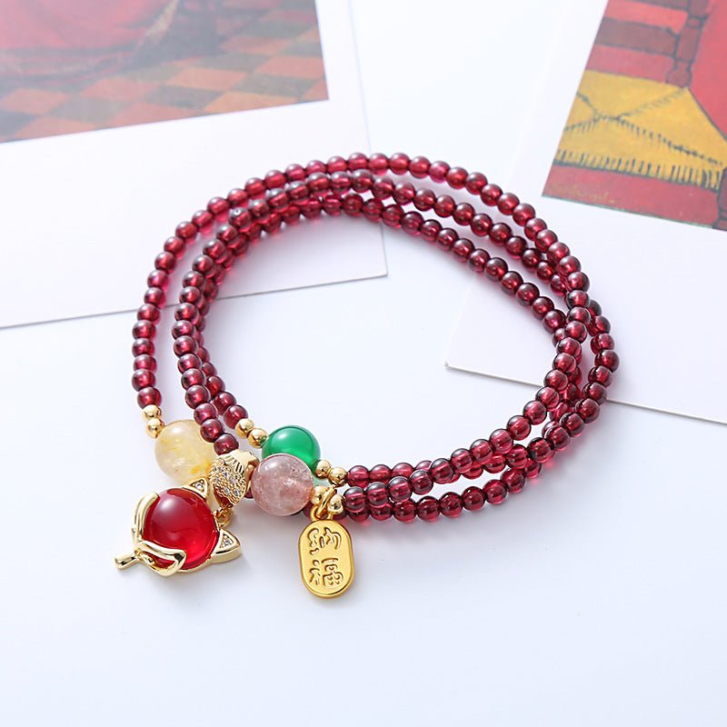 Personality Natural Crystal Fox Bracelet Women - sparklesway.co.uk 