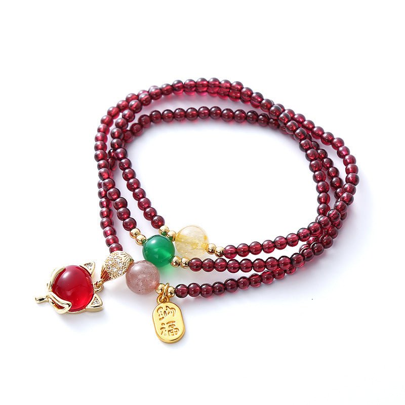 Personality Natural Crystal Fox Bracelet Women - sparklesway.co.uk 