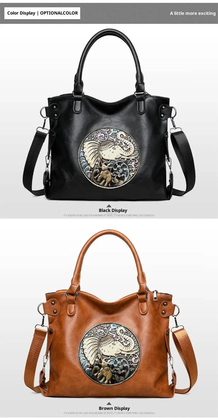 Retro Chinese Style Graceful And Fashionable Soft Bread in black and brown color options, featuring a decorative design.