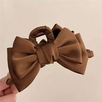 Bow Claw Clip Graceful Satin Headdress Shark Clip Updo Hair Claw - sparklesway.co.uk 