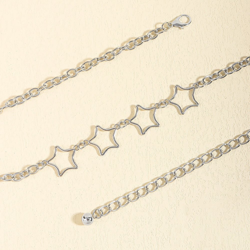 Simple Fashion Men And Women Star Metal Waist Chain Sexy Cutout Five-pointed Star Body Chain Jeans Dress Accessories - sparklesway.co.uk 