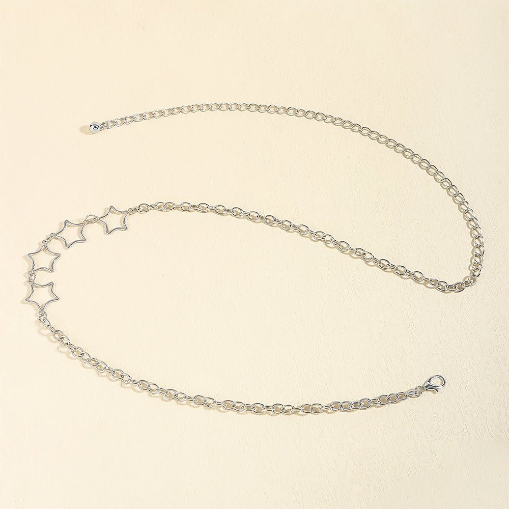 Simple Fashion Men And Women Star Metal Waist Chain Sexy Cutout Five-pointed Star Body Chain Jeans Dress Accessories - sparklesway.co.uk 