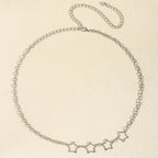 Simple Fashion Men And Women Star Metal Waist Chain Sexy Cutout Five-pointed Star Body Chain Jeans Dress Accessories - sparklesway.co.uk 