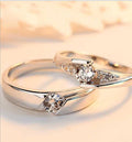 Simulation Diamond Ring Couple Rings A Pair of Live 925 Silver Men and Women Marriage Rings Lettering Rings Diamond Rings - sparklesway.co.uk 