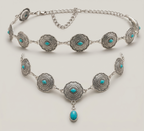 Turquoise and Gold Boho Waist Chain