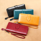 Large Zip Leather Wallet Closed — sparklesway.co.uk