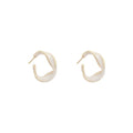 Pair of metallic car door handles on a white background