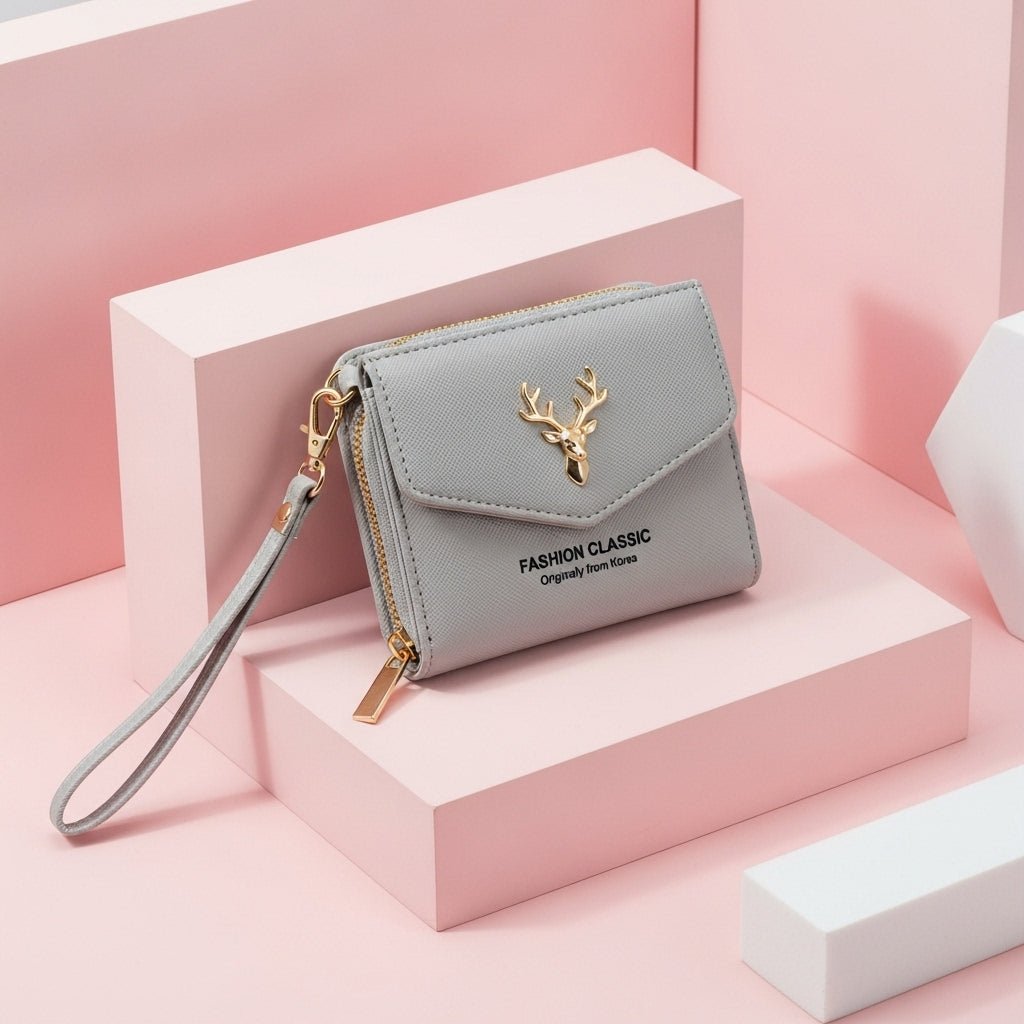 Women's Small Wallet | Compact Leather Wallet with Wrist Strap - sparklesway.co.uk 