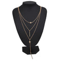 Dotted bar pendant necklace styled on model – dainty gold necklace women UK
