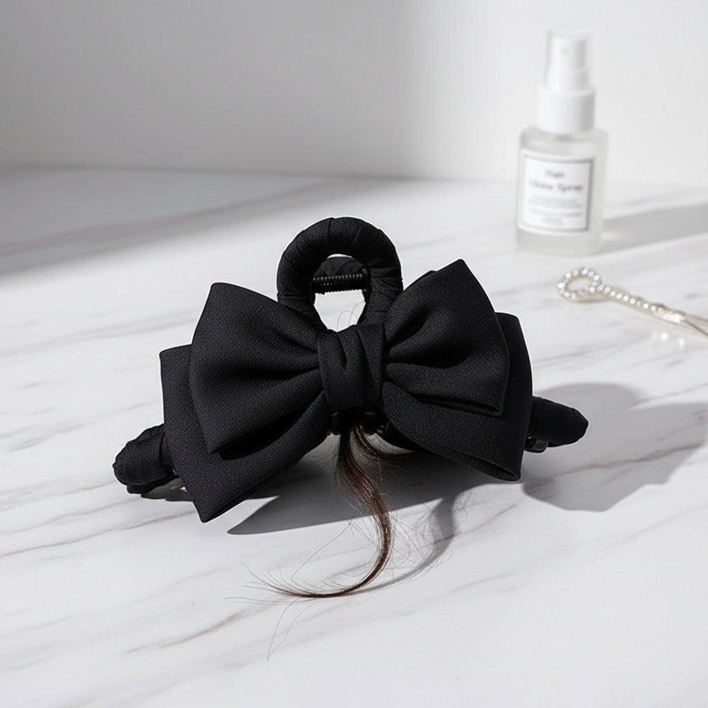 Bow Claw Clip Graceful Satin Headdress Shark Clip Updo Hair Claw - sparklesway.co.uk 