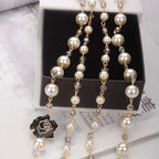 Brown pearl oversized pendant necklace – bold long chain jewellery UK