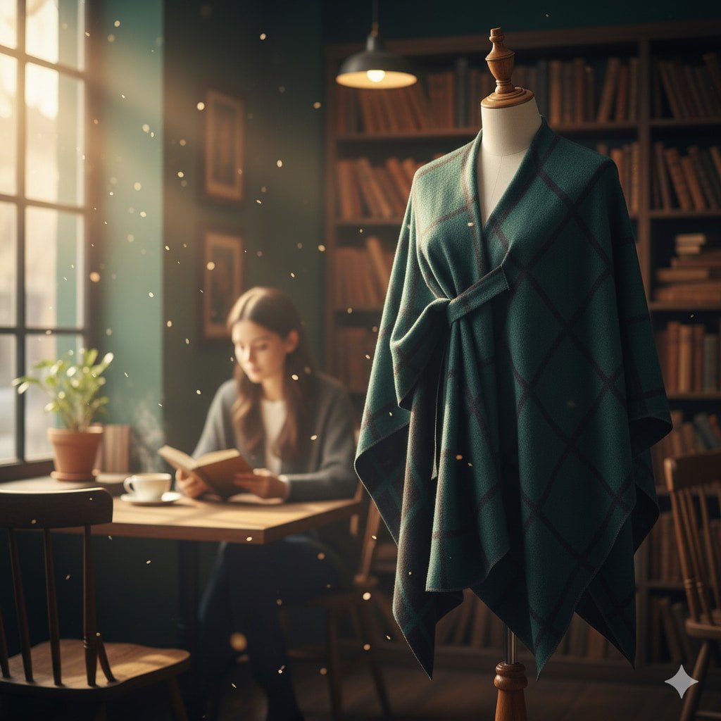 Classic Plaid Scarf | Elegant Oversized Winter Shawl for Women - sparklesway.co.uk