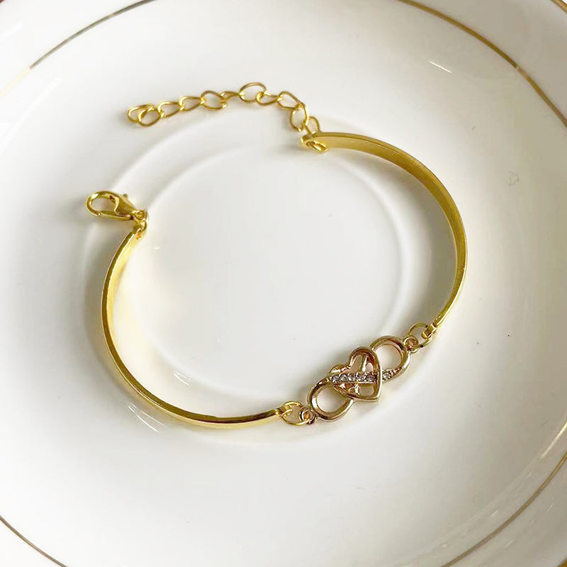 Infinity Heart Bracelet Bangle Crystal Love Forever Symbol Charm Bracelets - sparklesway.co.uk 