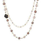 Long pearl pendant necklace close-up – elegant statement jewellery UK