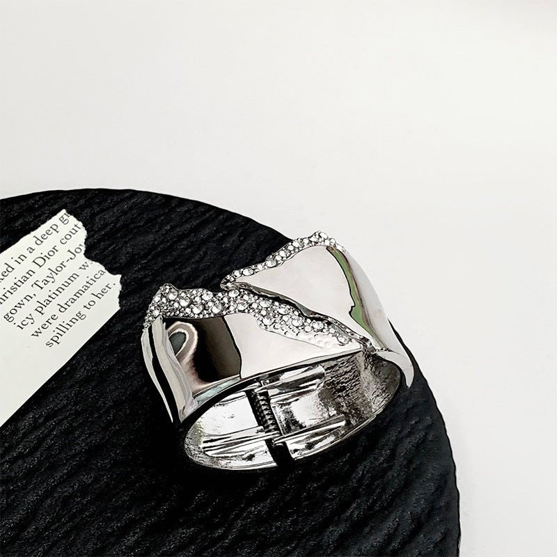 Gold Cuff Bracelet for Women | Statement Crystal Bangle Bracelet - sparklesway.co.uk