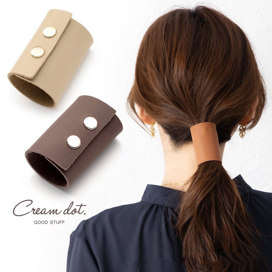 PU Leather Headband Gel Women Ponytail Clip Decoration Hair Accessories - sparklesway.co.uk
