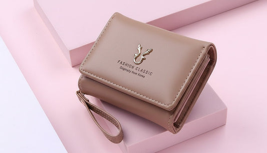 Women's Small Wallet | Compact Leather Wallet with Wrist Strap - sparklesway.co.uk